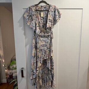 Maje Rivale Ruffled Floral Maxi Dress